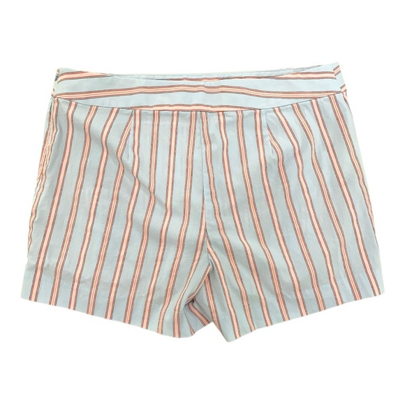 JCrew blue red pink white striped shorts side zip size 8 - Picture 2 of 5